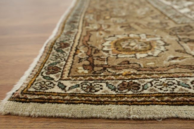 Silk & Wool Vintage Antique Tabriz Persian Rug 4x7 - 17