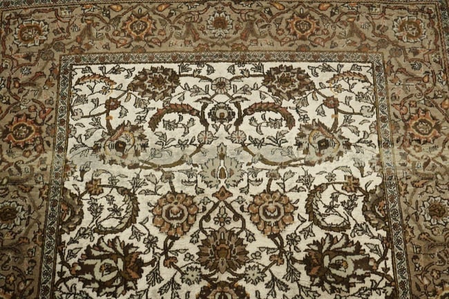Silk & Wool Vintage Antique Tabriz Persian Rug 4x7 - 7
