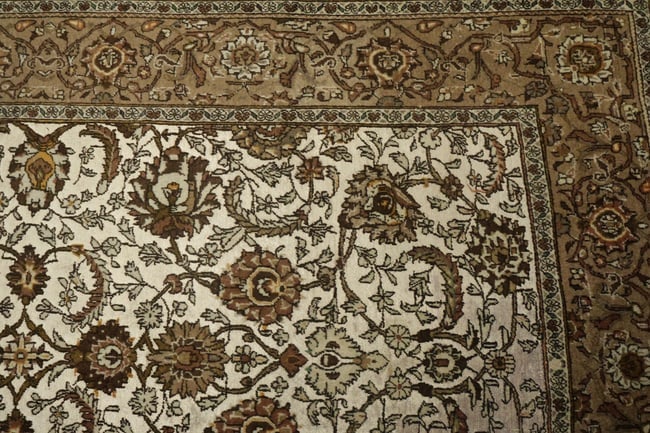 Silk & Wool Vintage Antique Tabriz Persian Rug 4x7 - 9