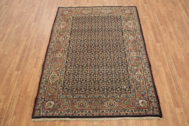 Blue Antique Sultanabad Persian Wool Rug 5x7 - 3