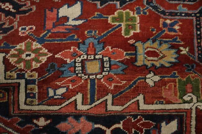 Antique Heriz Serapi Oriental Wool Area Rug 10x12 - 11