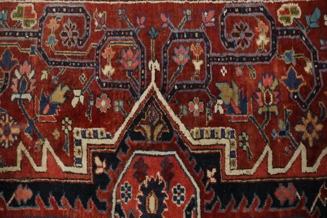 Antique Heriz Serapi Oriental Wool Area Rug 10x12 - 12