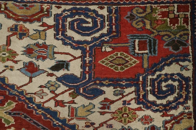 Antique Heriz Serapi Oriental Wool Area Rug 10x12 - 13