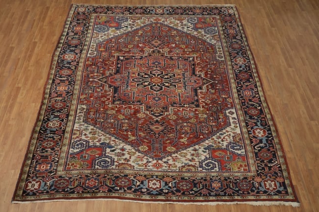 Antique Heriz Serapi Oriental Wool Area Rug 10x12 - 2