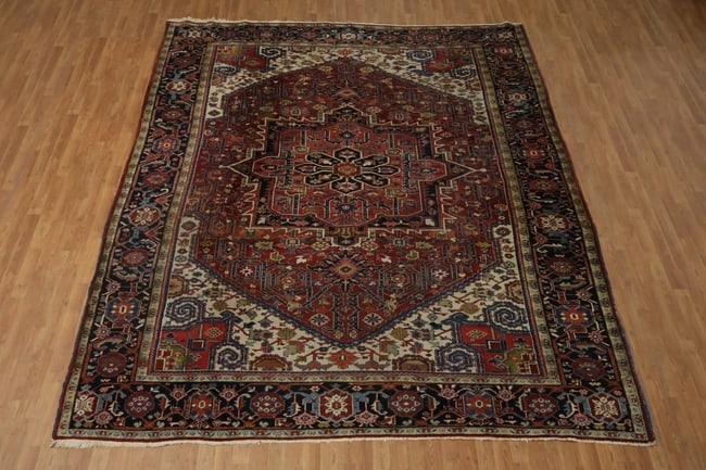 Antique Heriz Serapi Oriental Wool Area Rug 10x12 - 4