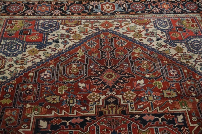Antique Heriz Serapi Oriental Wool Area Rug 10x12 - 6