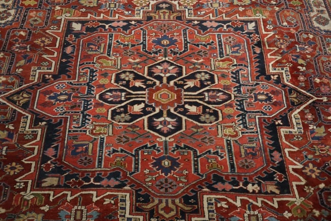 Antique Heriz Serapi Oriental Wool Area Rug 10x12 - 7