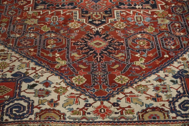 Antique Heriz Serapi Oriental Wool Area Rug 10x12 - 8