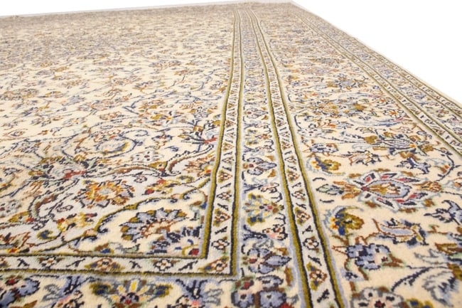 Vintage Cream Traditional 10X13 Kashan Persian Rug - 11