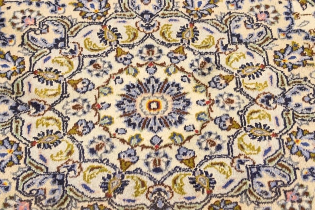 Vintage Cream Traditional 10X13 Kashan Persian Rug - 13