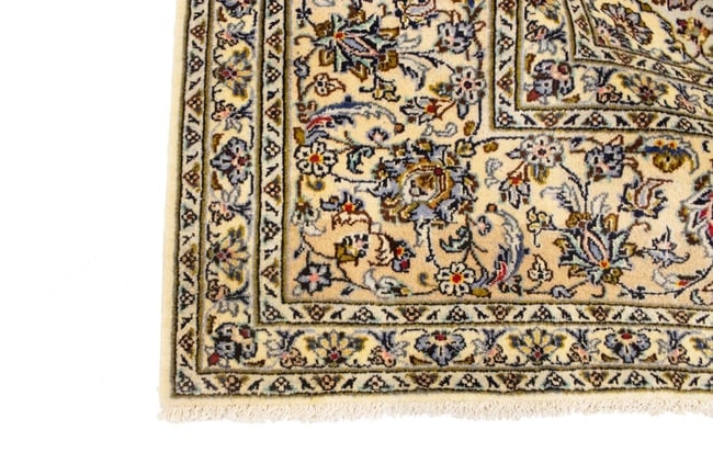 Vintage Cream Traditional 10X13 Kashan Persian Rug - 17