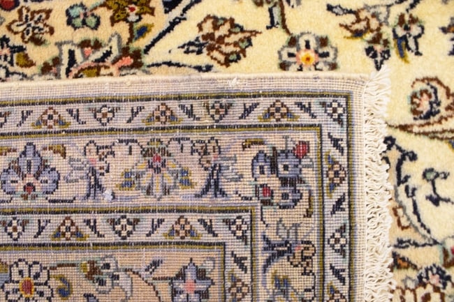 Vintage Cream Traditional 10X13 Kashan Persian Rug - 19