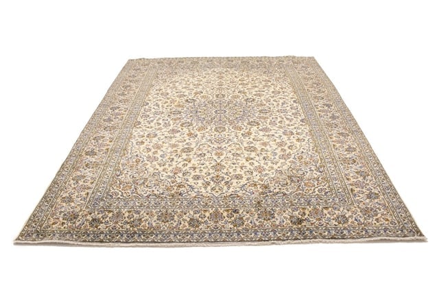 Vintage Cream Traditional 10X13 Kashan Persian Rug - 3