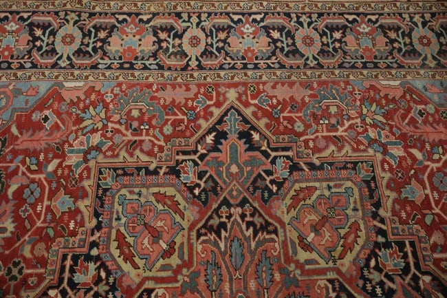 Antique Wool Heriz Serapi Oriental Area Rug 9x13 - 10