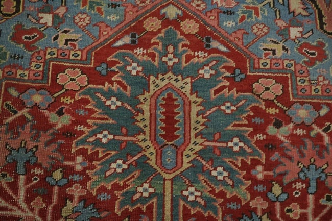 Antique Wool Heriz Serapi Oriental Area Rug 9x13 - 12
