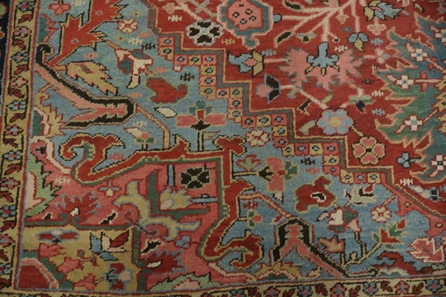 Antique Wool Heriz Serapi Oriental Area Rug 9x13 - 13