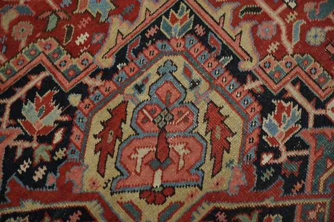 Antique Wool Heriz Serapi Oriental Area Rug 9x13 - 14