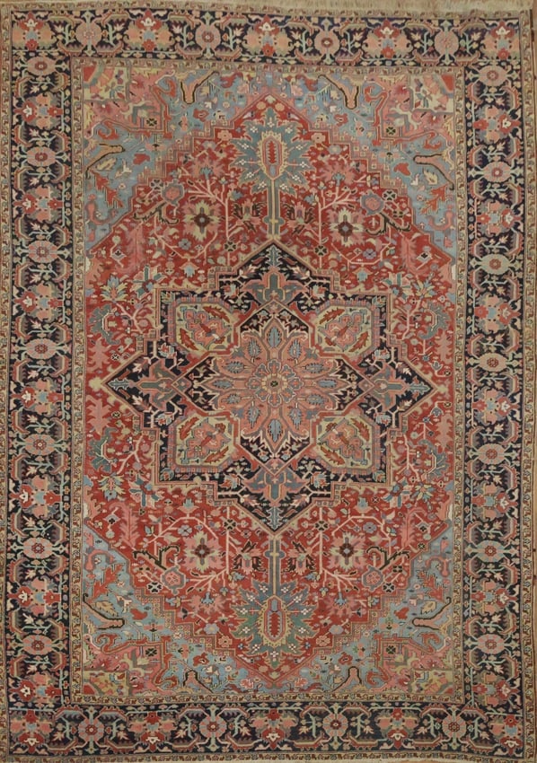 Antique Wool Heriz Serapi Oriental Area Rug 9x13 (1 of 19)