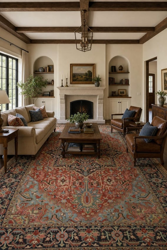 Antique Wool Heriz Serapi Oriental Area Rug 9x13 - 2