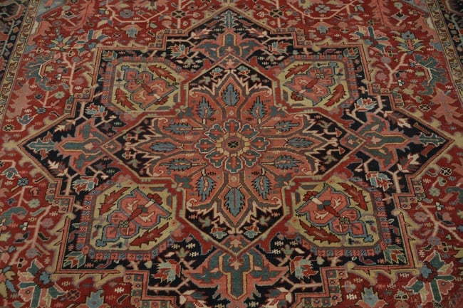 Antique Wool Heriz Serapi Oriental Area Rug 9x13 - 8