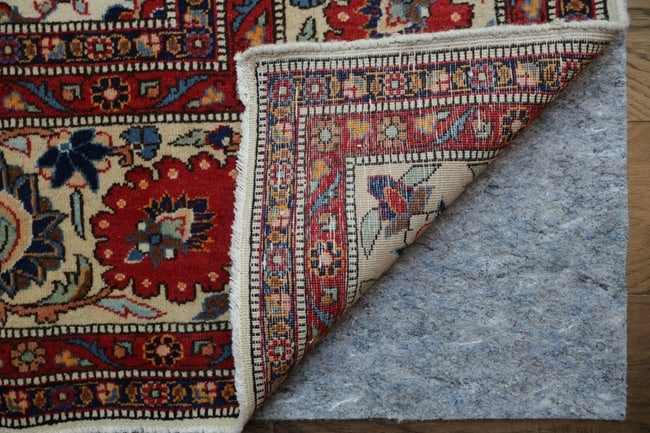 Antique All-Over Ivory and Red Kashan Persian Area Rug 8x11 - 5