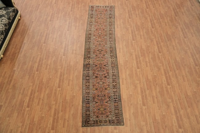 Pre-1900 Antique Heriz Bakhshayesh Persian Wool Rug 3x14 - 3