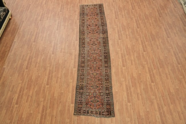Pre-1900 Antique Heriz Bakhshayesh Persian Wool Rug 3x14 - 5