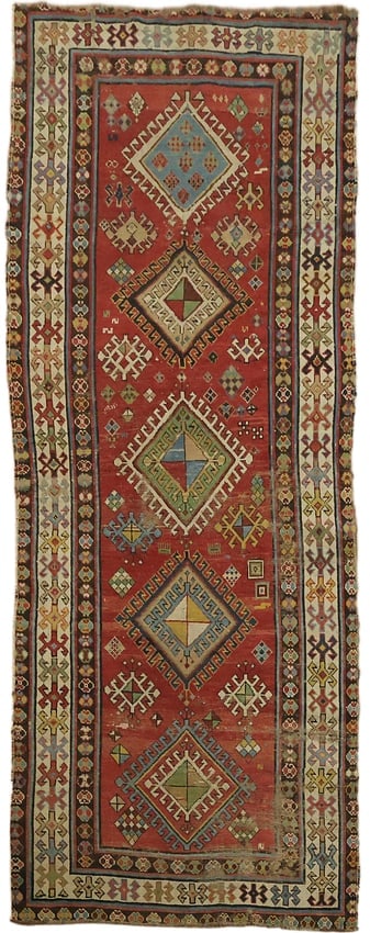 Pre-1900 Antique Kazak Oriental Runner Wool Rug 3x8: Title:Pre-1900 Antique Kazak Oriental Runner Wool Rug 3x8 Description:A Beautiful Genuine Russia Kazak rug is Hand Knotted by skillful weavers in Russia with