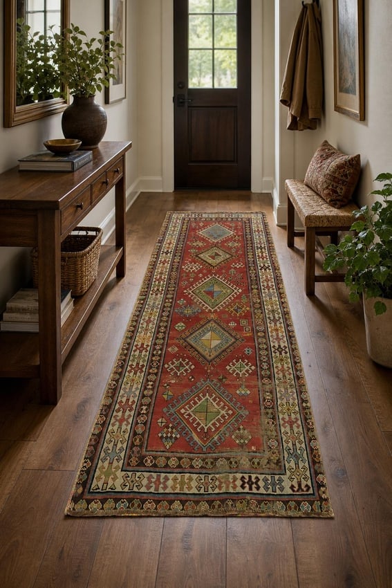 Pre-1900 Antique Kazak Oriental Runner Wool Rug 3x8 - 2