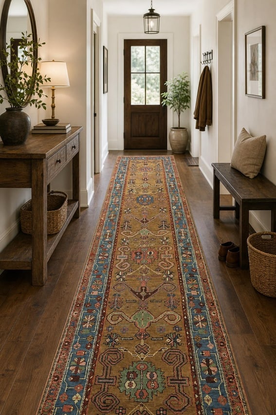 Pre-1900 Antique Heriz Bakhshayesh Persian Runner Wool Rug 3x15 - 2