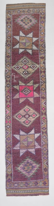 2'7'' x 12'5'' Turkish Vintage Runner Rug - 18044 (1 of 19)