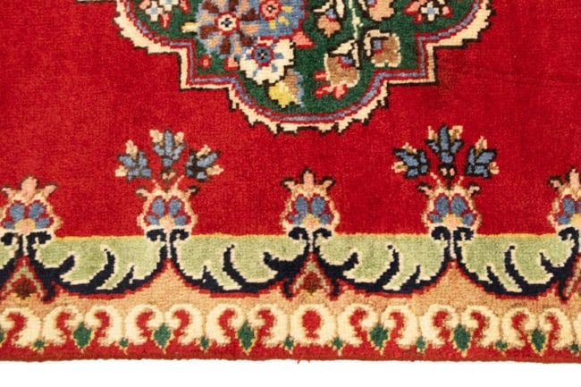 Vintage Floral Red 3X4'6 Tabriz Persian Rug - 10