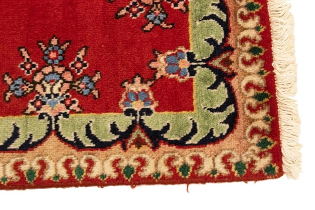 Vintage Floral Red 3X4'6 Tabriz Persian Rug - 11