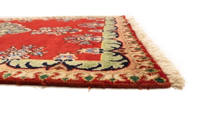 Vintage Floral Red 3X4'6 Tabriz Persian Rug - 12