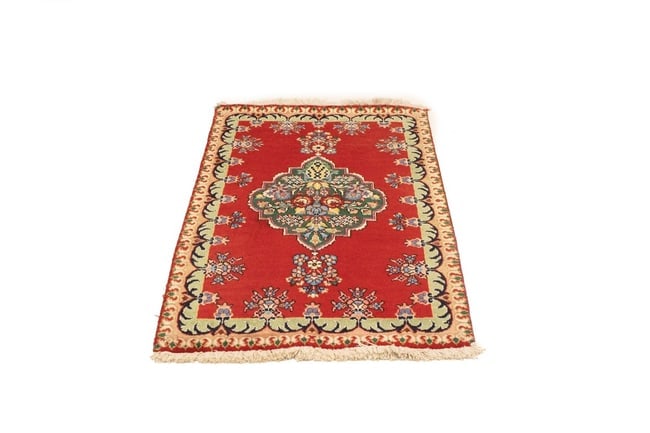 Vintage Floral Red 3X4'6 Tabriz Persian Rug - 3