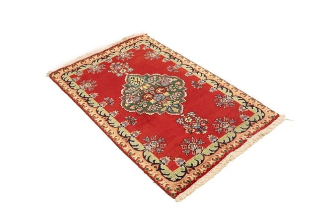 Vintage Floral Red 3X4'6 Tabriz Persian Rug - 4