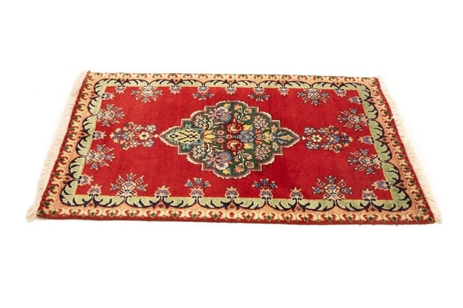Vintage Floral Red 3X4'6 Tabriz Persian Rug - 5