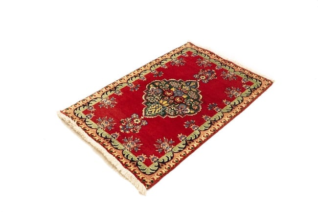 Vintage Floral Red 3X4'6 Tabriz Persian Rug - 6