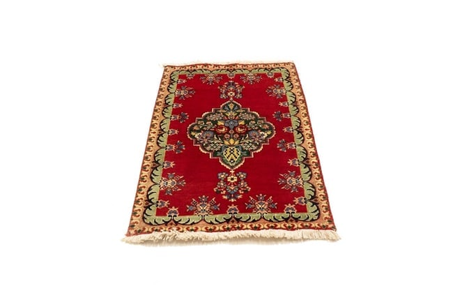 Vintage Floral Red 3X4'6 Tabriz Persian Rug - 7