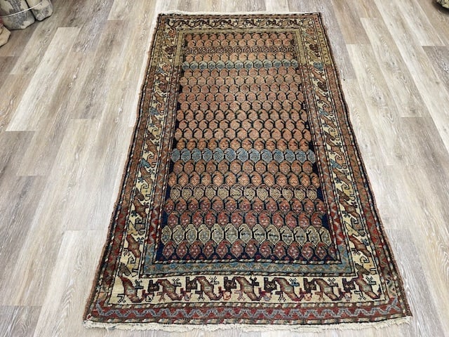 Antique persian Northwest Rug-4506: Title:Antique persian Northwest Rug-4506 Description:An antique Persian paisly design rug from northwest Persia, size 3 ft. 7 inches by 6 ft. 5 inches, circa 1910 in excellent condition with all