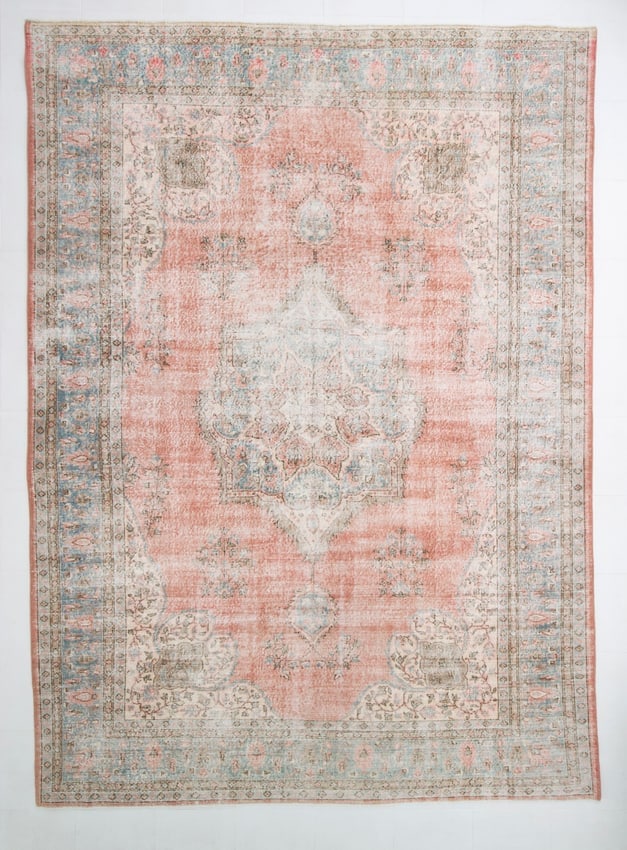 9'3'' x 12'9'' Vintage Wool Runner Rug - 22112: Title: 9'3'' x 12'9'' Vintage Wool Runner Rug - 22112 Description:9'3'' x 12'9'' Vintage Wool Runner Rug - 22112 Origin:Turkiye Date/Period:1960-90 Materials:Wool,Cotton Dimension:9'3''x12'9'' ft, 284