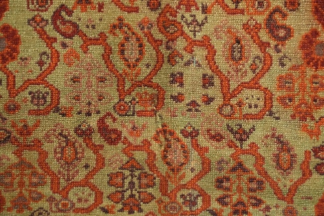 Highly Collectible Green Antique Wool Sarouk Farahan Persian Rug 5x7 - 7