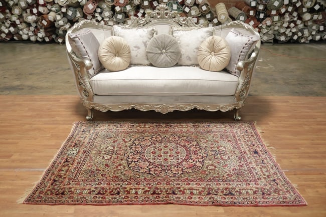 Antique Kerman Ravar Persian Rug 4x6 - 4