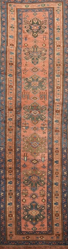 Antique Heriz Bakhshayesh Persian Runner Rug Terracotta 3x11 fft (1 of 17)