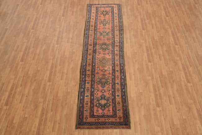 Antique Heriz Bakhshayesh Persian Runner Rug Terracotta 3x11 fft - 3