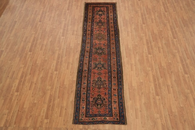 Antique Heriz Bakhshayesh Persian Runner Rug Terracotta 3x11 fft - 5