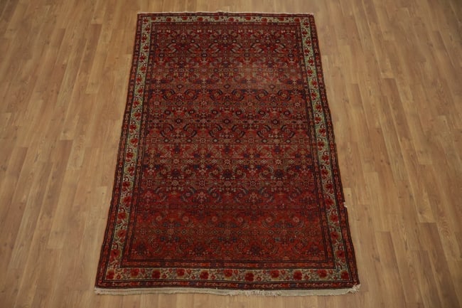 Pre-1900 Antique Malayer Persian Wool Rug 4x7 - 4