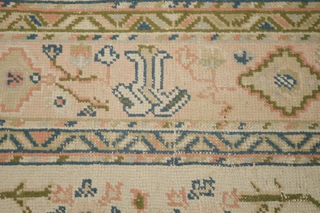 Pre-1900 Antique Oushak Turkish Wool Area Rug 7'x9' - 9