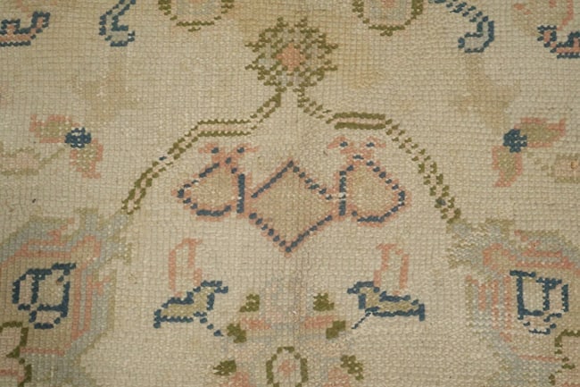 Pre-1900 Antique Oushak Turkish Wool Area Rug 7'x9' - 10