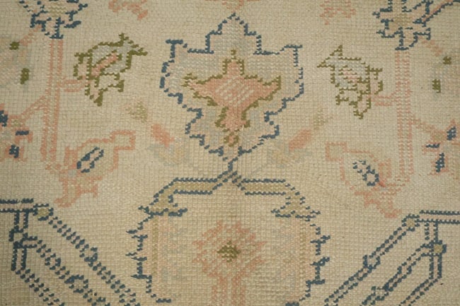 Pre-1900 Antique Oushak Turkish Wool Area Rug 7'x9' - 11